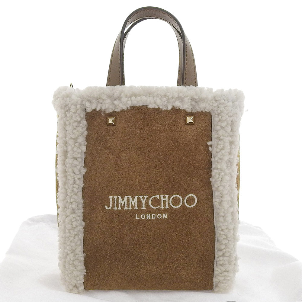 Jimmy Choo Suede Shearling Mini N/S Tote Bag