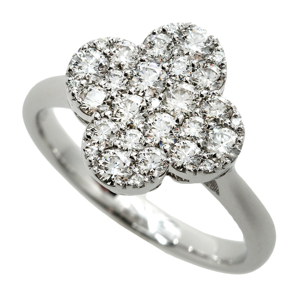 K18WG Clover Motif Diamond Ring 1.00ct No Brand