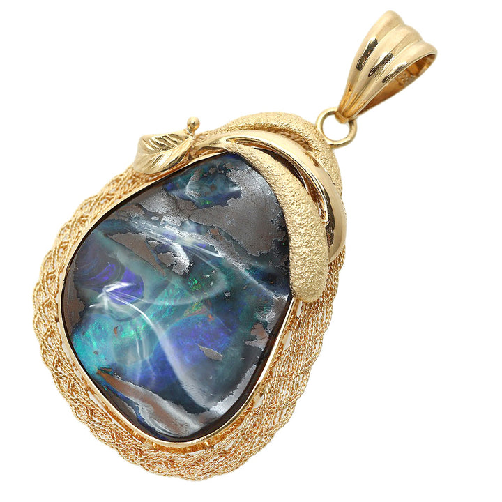 K18YG Boulder Opal Pendant Top, Yellow Gold, 9.1g