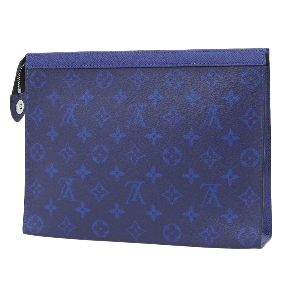 Louis Vuitton Taiga Monogram Eclipse Pochette Voyage MM Clutch M30423 in Excellent Condition