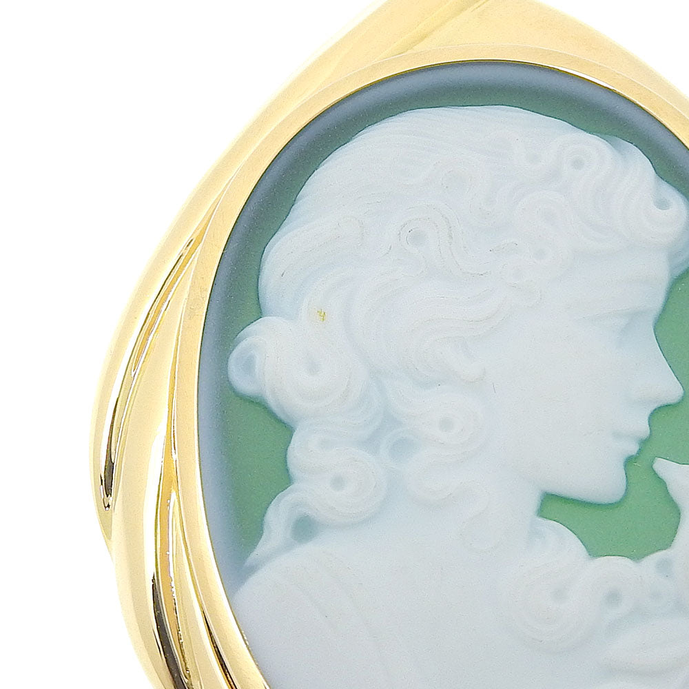 Agate Cameo Pendant Brooch K18YG