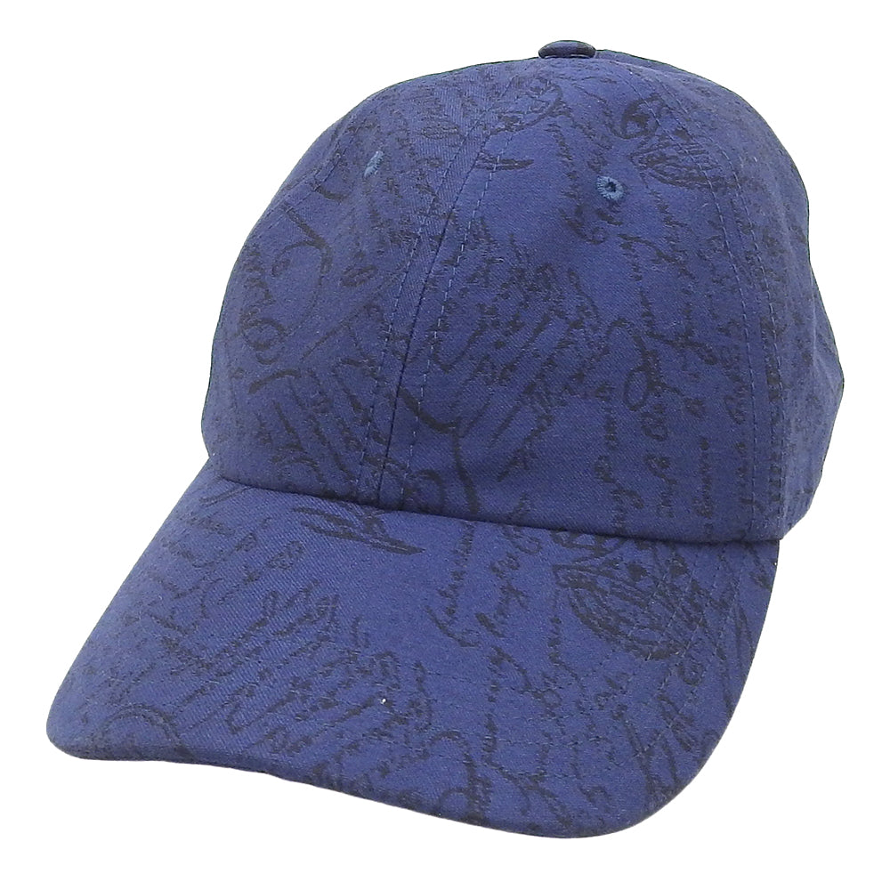 Berluti Calligraphy Canvas Baseball Cap Blue L Size in Great Condition