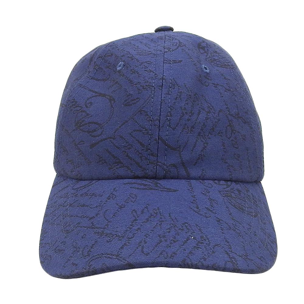 Berluti Calligraphy Canvas Baseball Cap Blue L Size in Great Condition