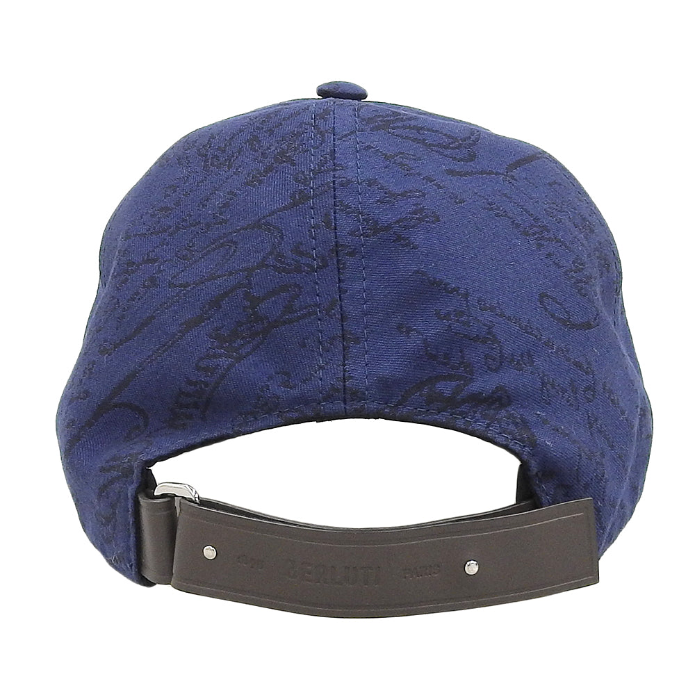 Berluti Calligraphy Canvas Baseball Cap Blue L Size in Great Condition