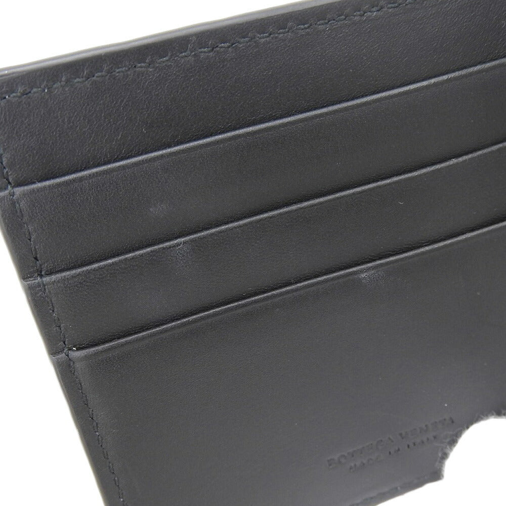 Bottega Veneta Leather Money Clip Wallet Black