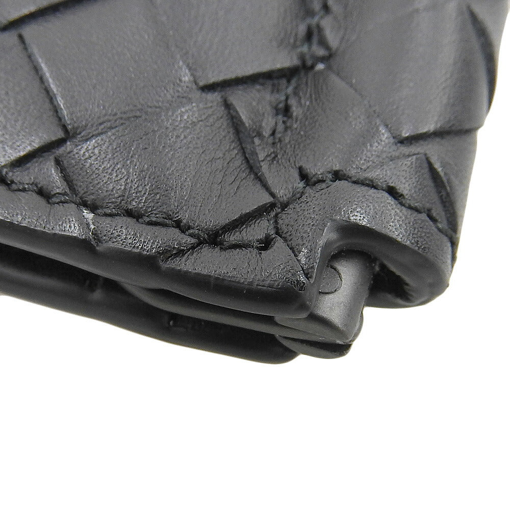 Bottega Veneta Leather Money Clip Wallet Black