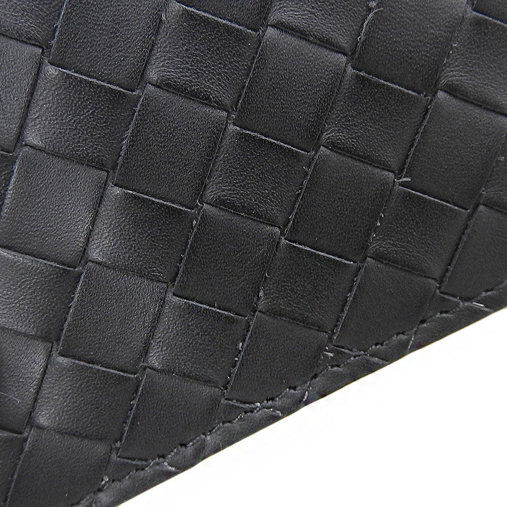 Bottega Veneta Leather Money Clip Wallet Black