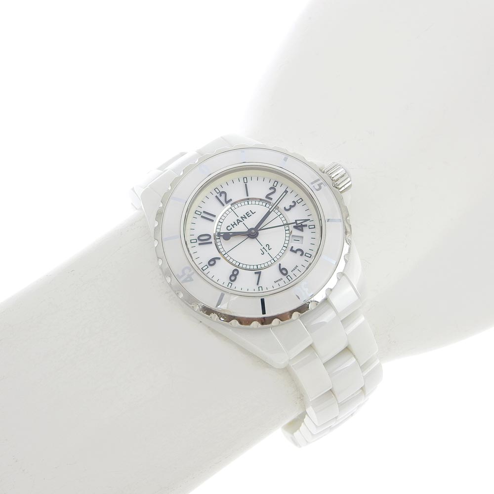 Chanel J12 Date White Ceramic Quartz Watch H0968