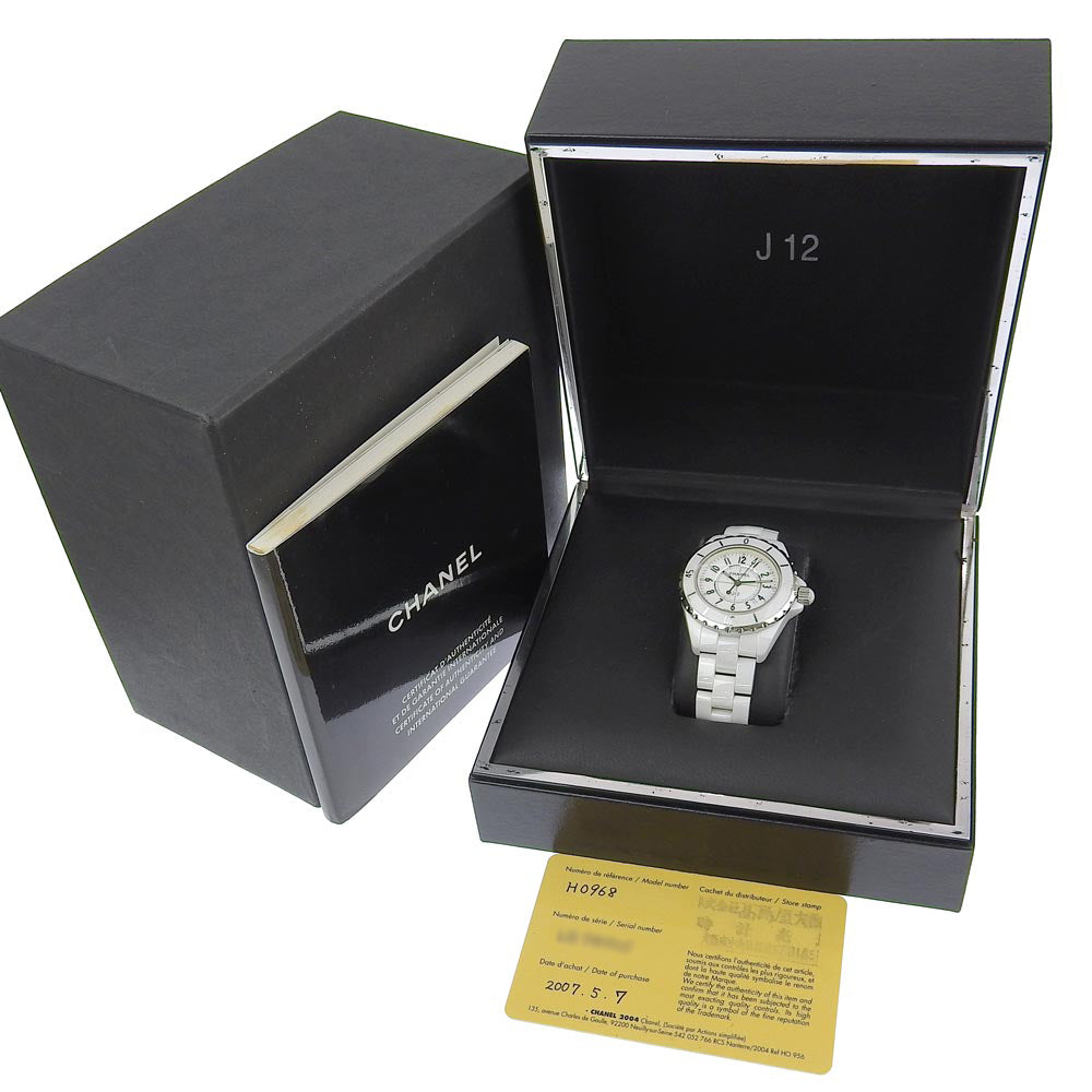 Chanel J12 Date White Ceramic Quartz Watch H0968