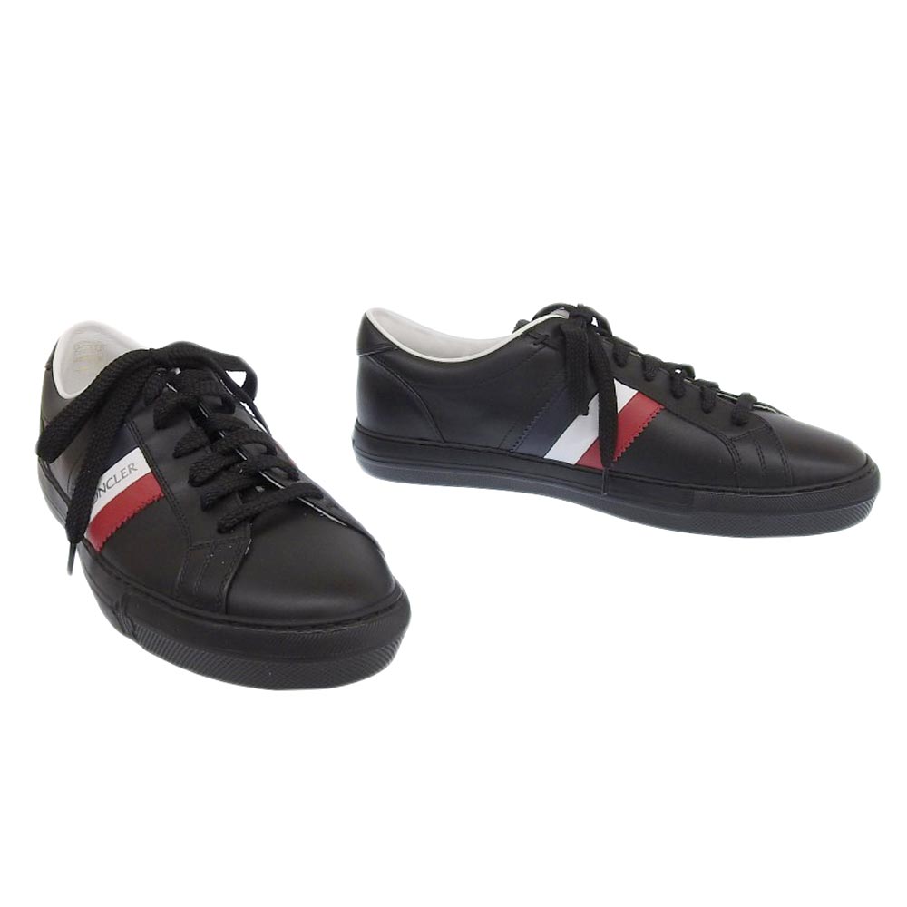 Moncler New Monaco Leather Sneakers Black