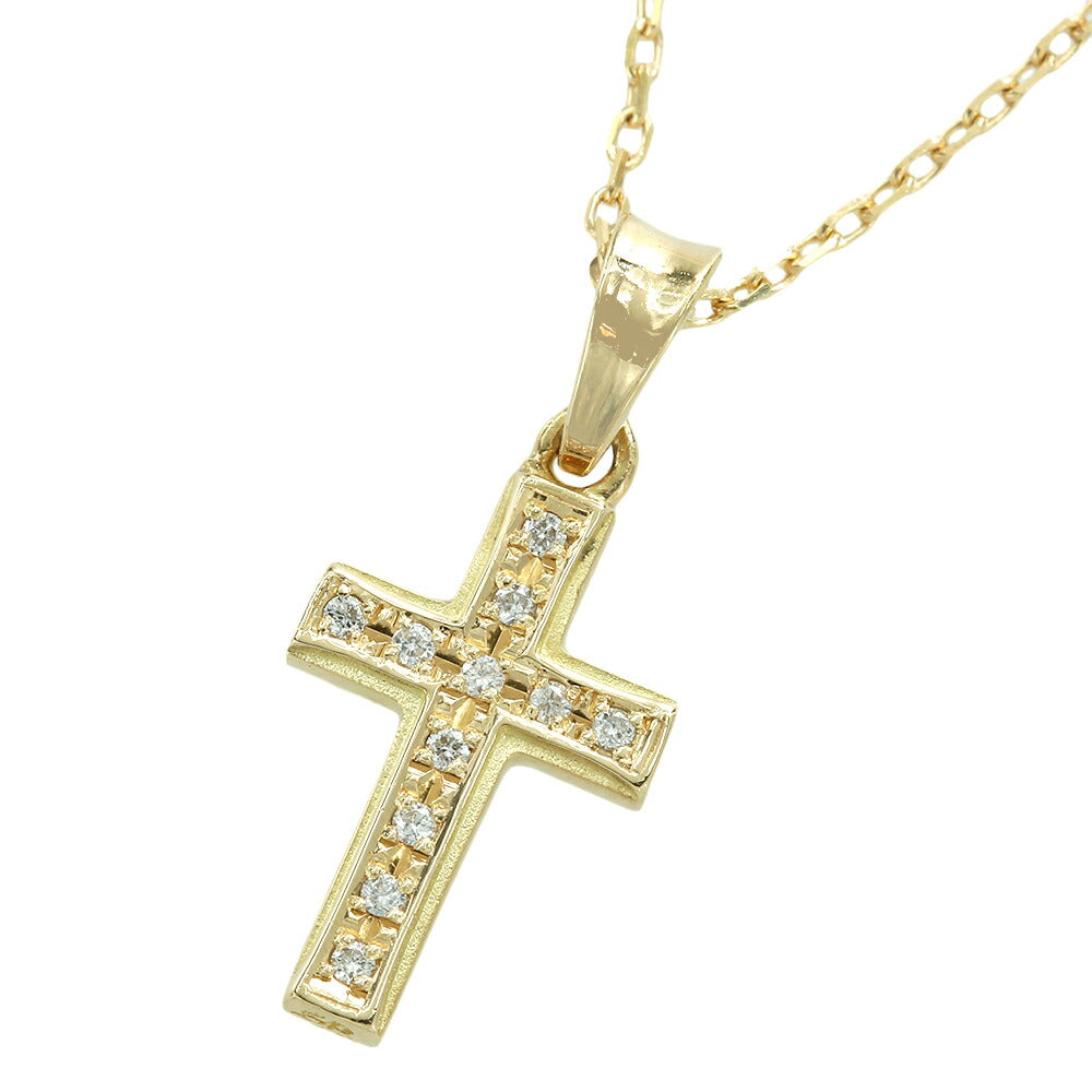 SYMPATHY OF SOUL K18YG Diamond Cross Necklace