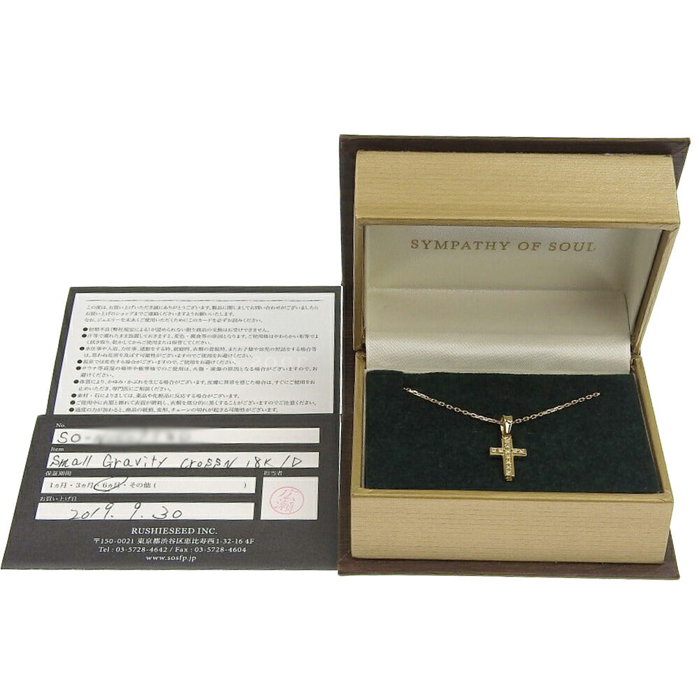 SYMPATHY OF SOUL K18YG Diamond Cross Necklace