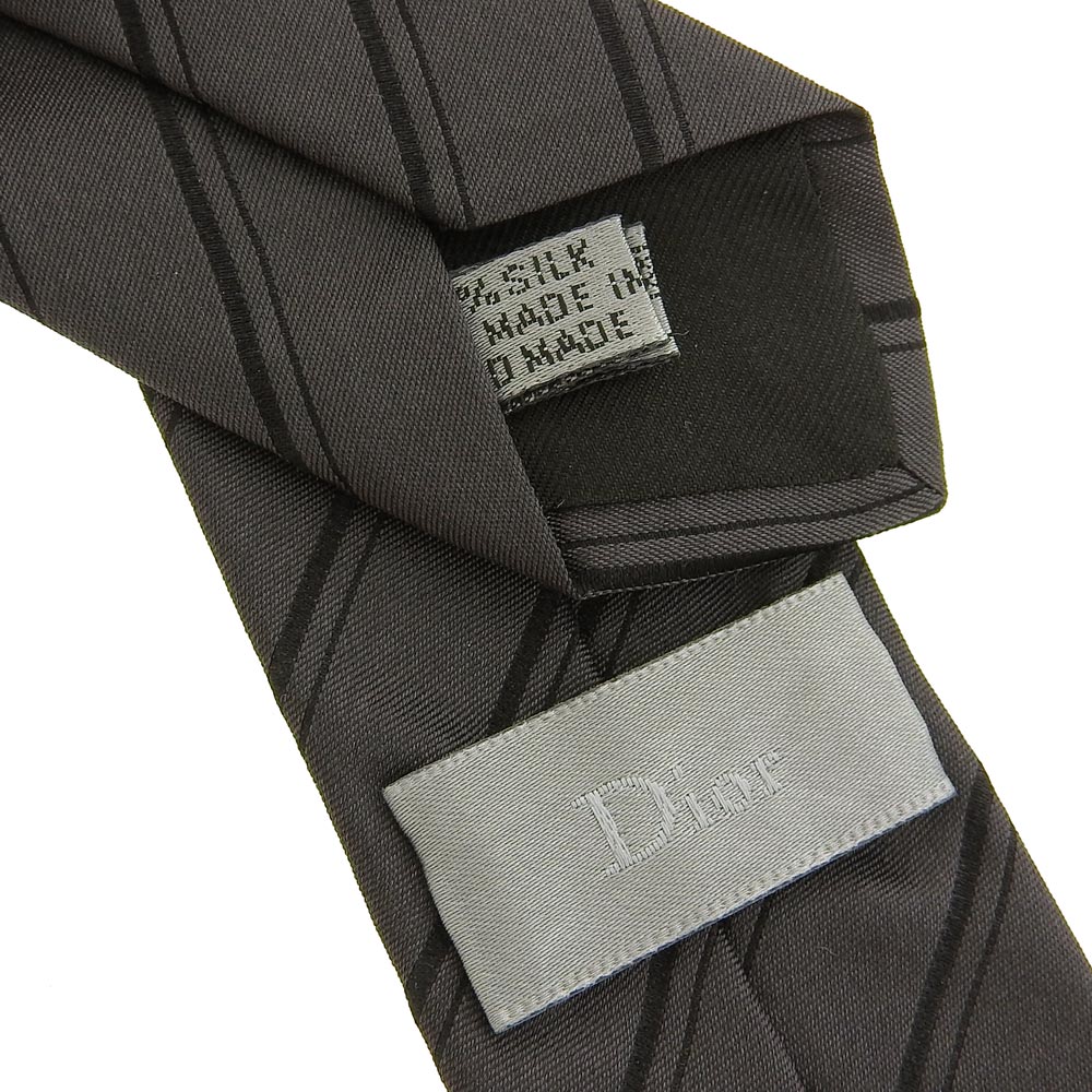 Christian Dior 100% Silk Narrow Tie 160cm x 5.3cm Black in Excellent Condition