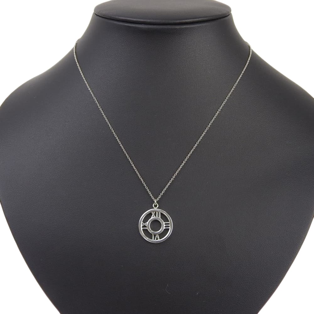 Tiffany & Co Atlas Open Medallion Necklace Silver 925