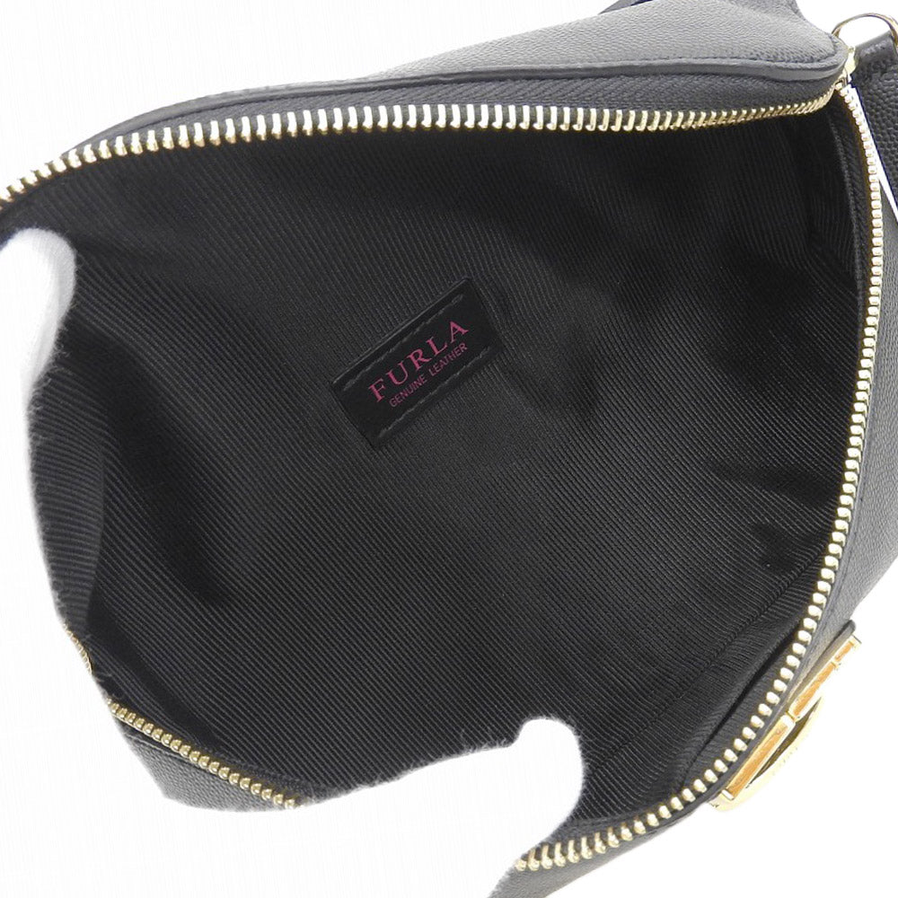 Furla Leather Body Bag Shoulder Bag Black in Great Condition