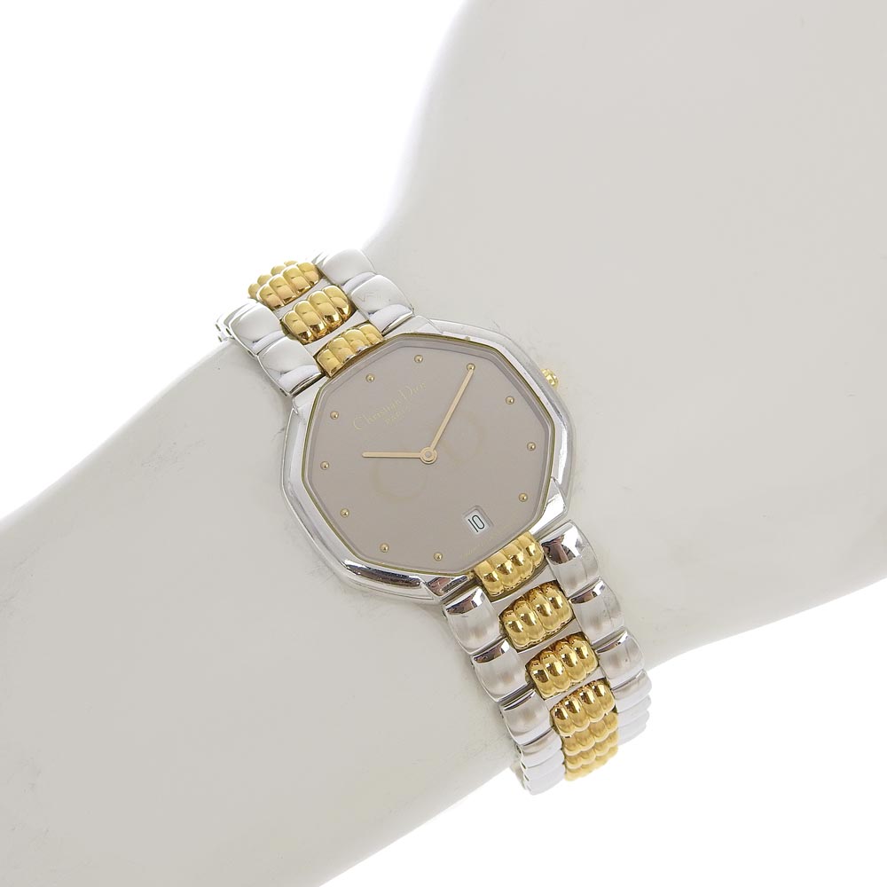 Christian Dior Octagon Quartz Watch SS/GP