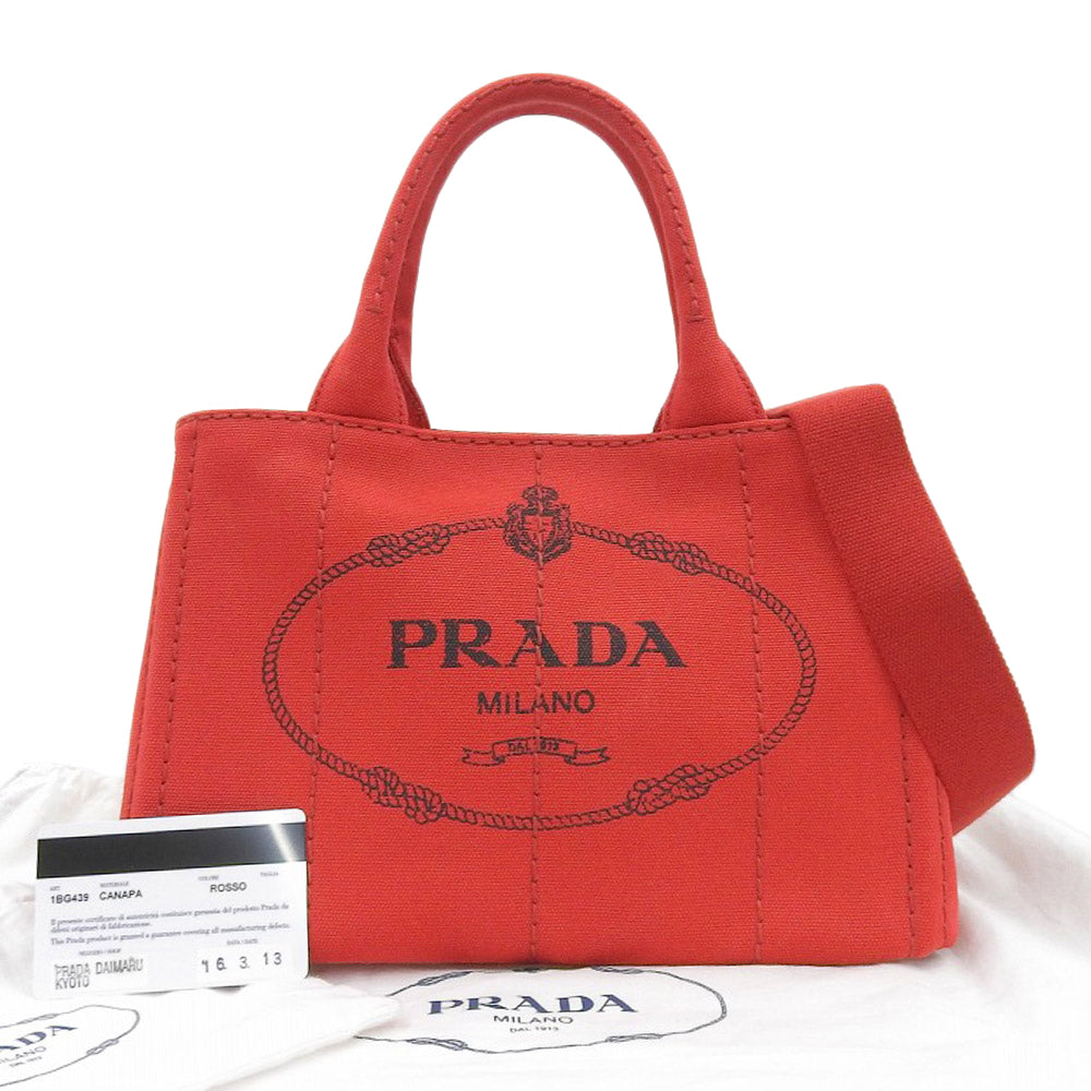 Prada Canvas Canapa Tote Bag 1BG439 in Excellent Condition