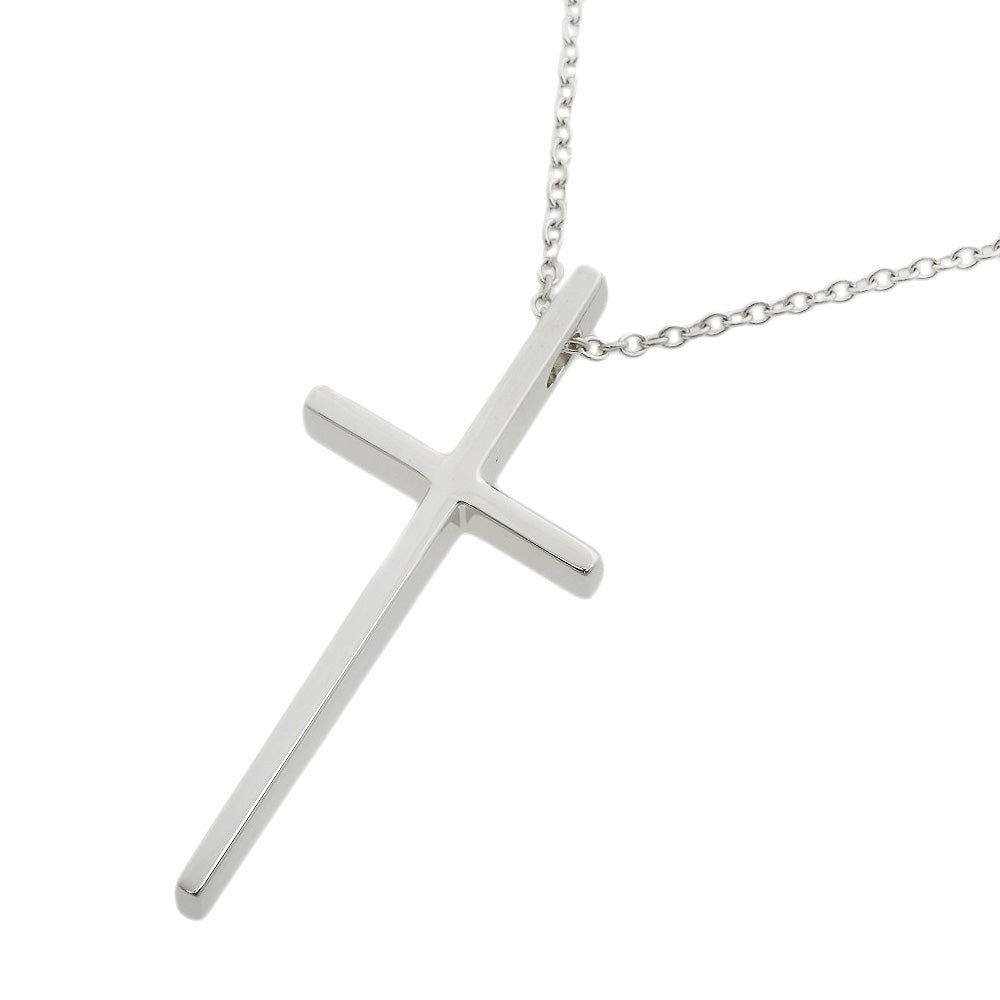 Tiffany & Co K18WG Cross Motif Necklace White Gold in Excellent Condition