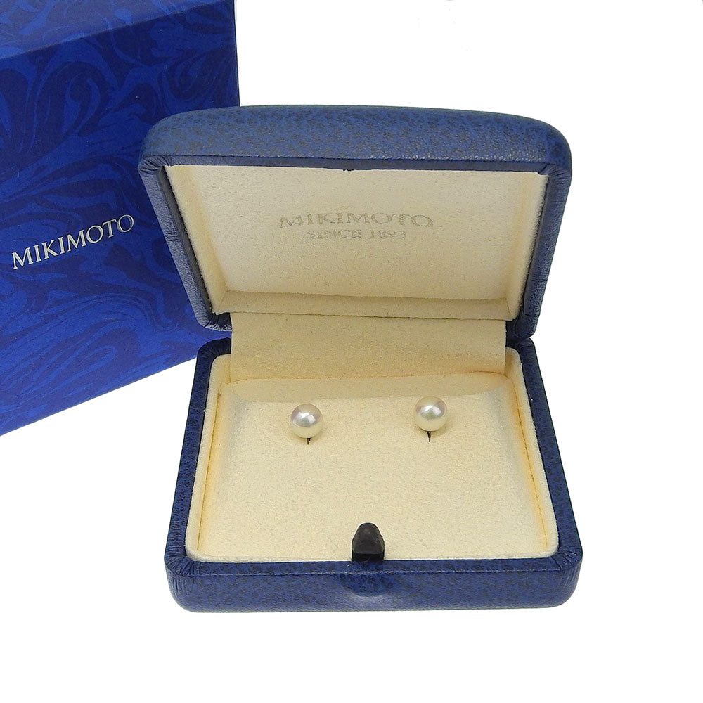 MIKIMOTO Pearl Earrings K18WG White Gold