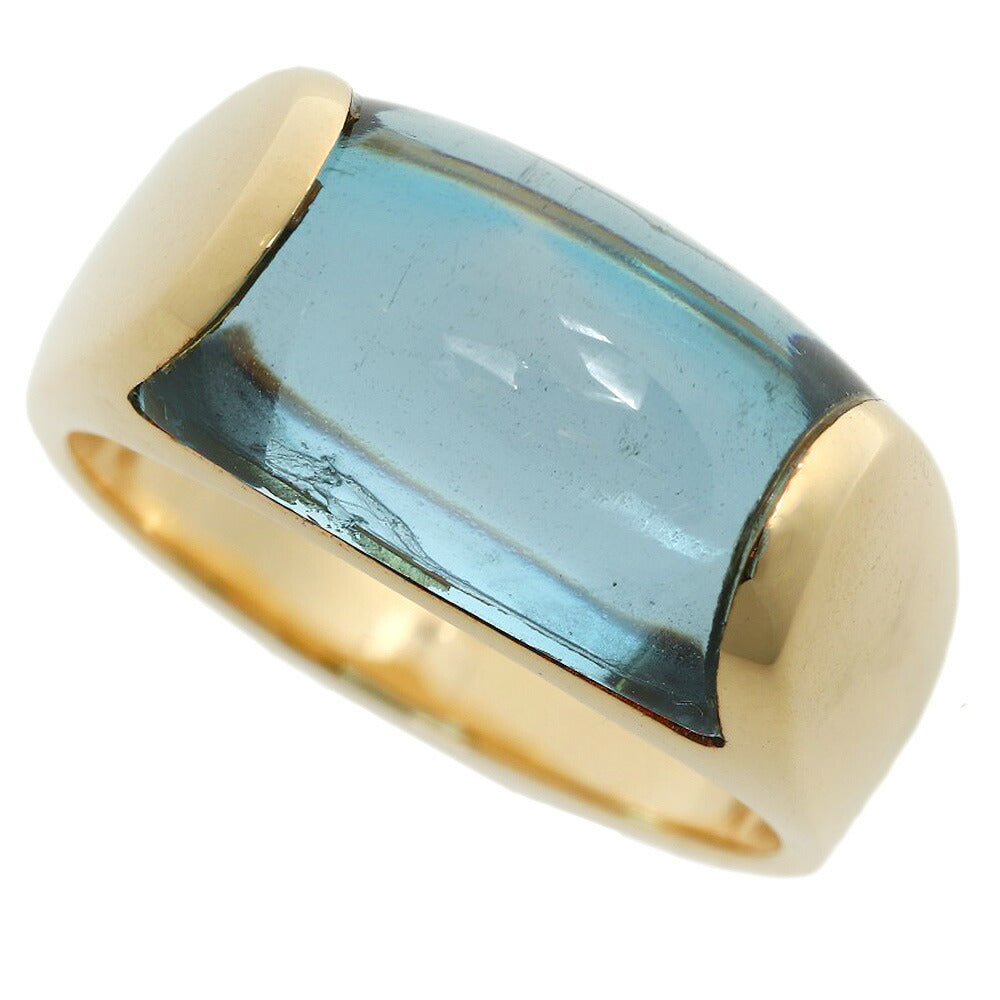 Bvlgari K18YG Blue Topaz Tronchetto Ring in Excellent Condition