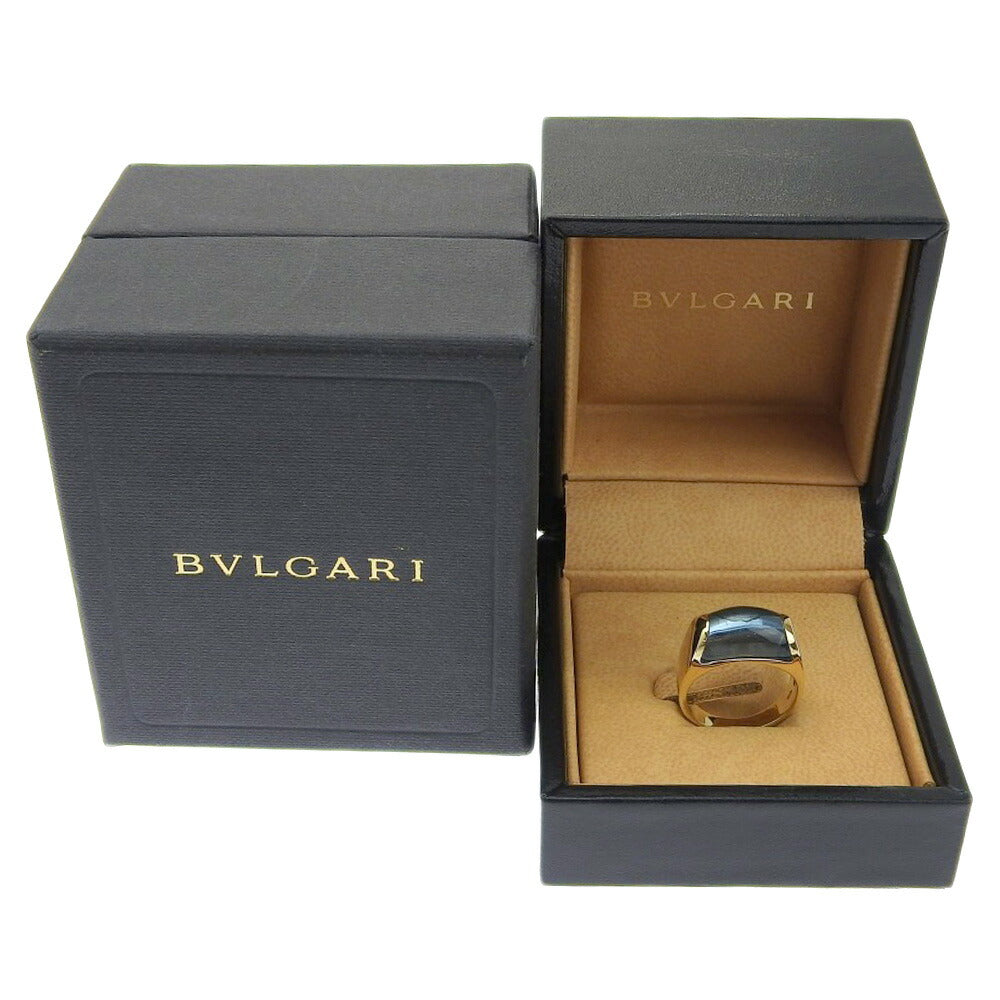 Bvlgari K18YG Blue Topaz Tronchetto Ring in Excellent Condition