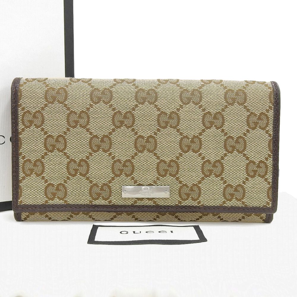 Gucci GG Canvas Bifold Long Wallet 244946 in Great Condition