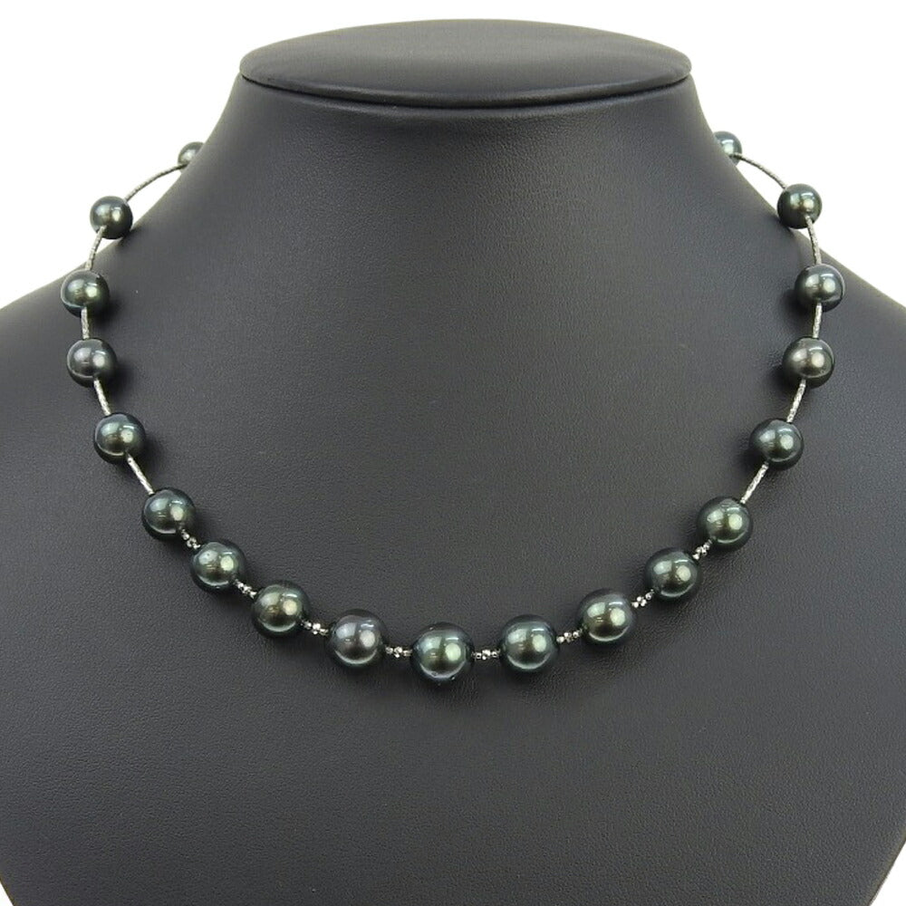 Platinum Pt850 Black Pearl Necklace