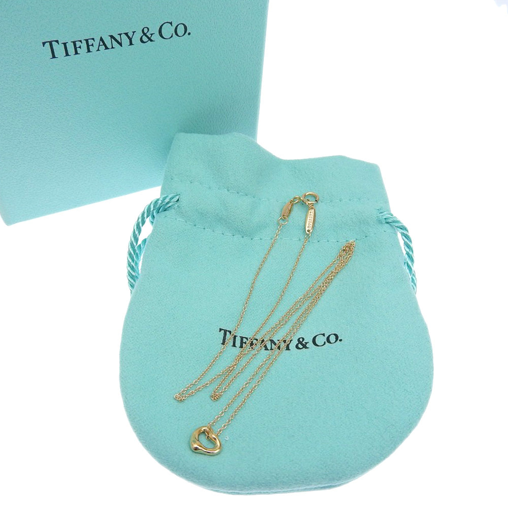 Tiffany & Co Mini Open Heart Necklace K18PG Pink Gold in Excellent Condition