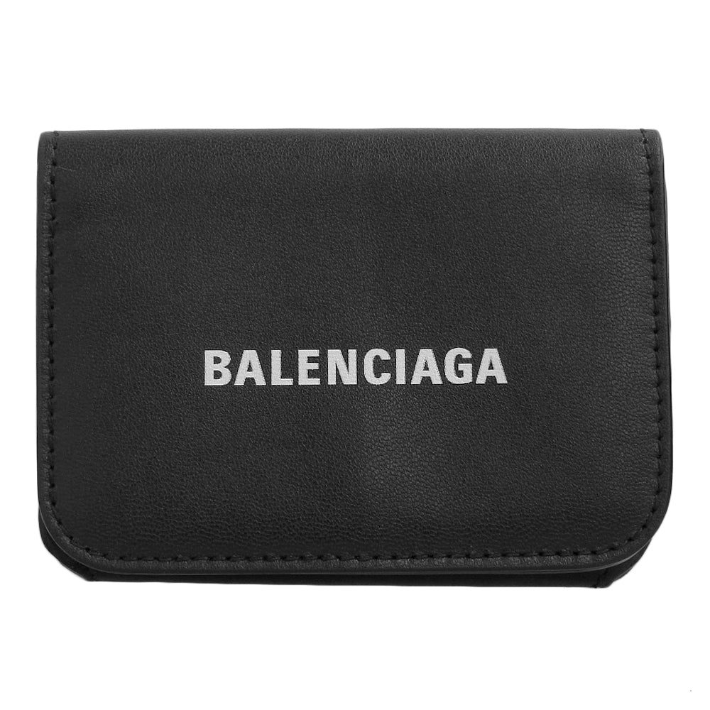 Balenciaga Leather Compact Wallet 594312 Black in Great Condition