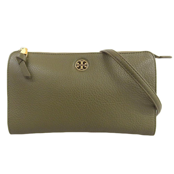 Tory Burch Logo Leather Shoulder Bag 49123 Khaki