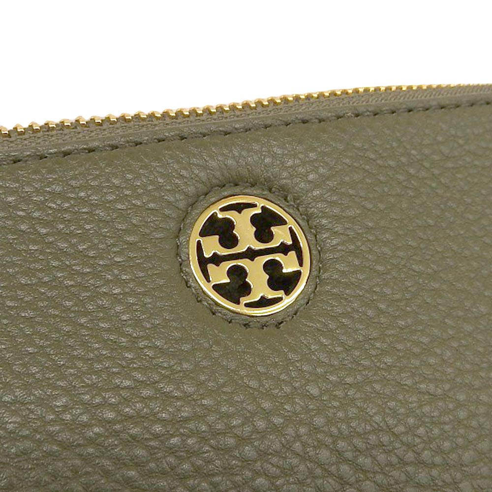 Tory Burch Logo Leather Shoulder Bag 49123 Khaki