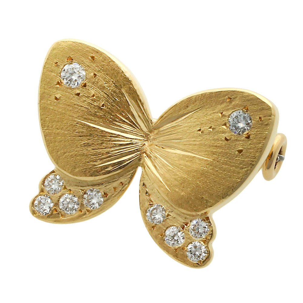 Yellow Gold Diamond Butterfly Brooch