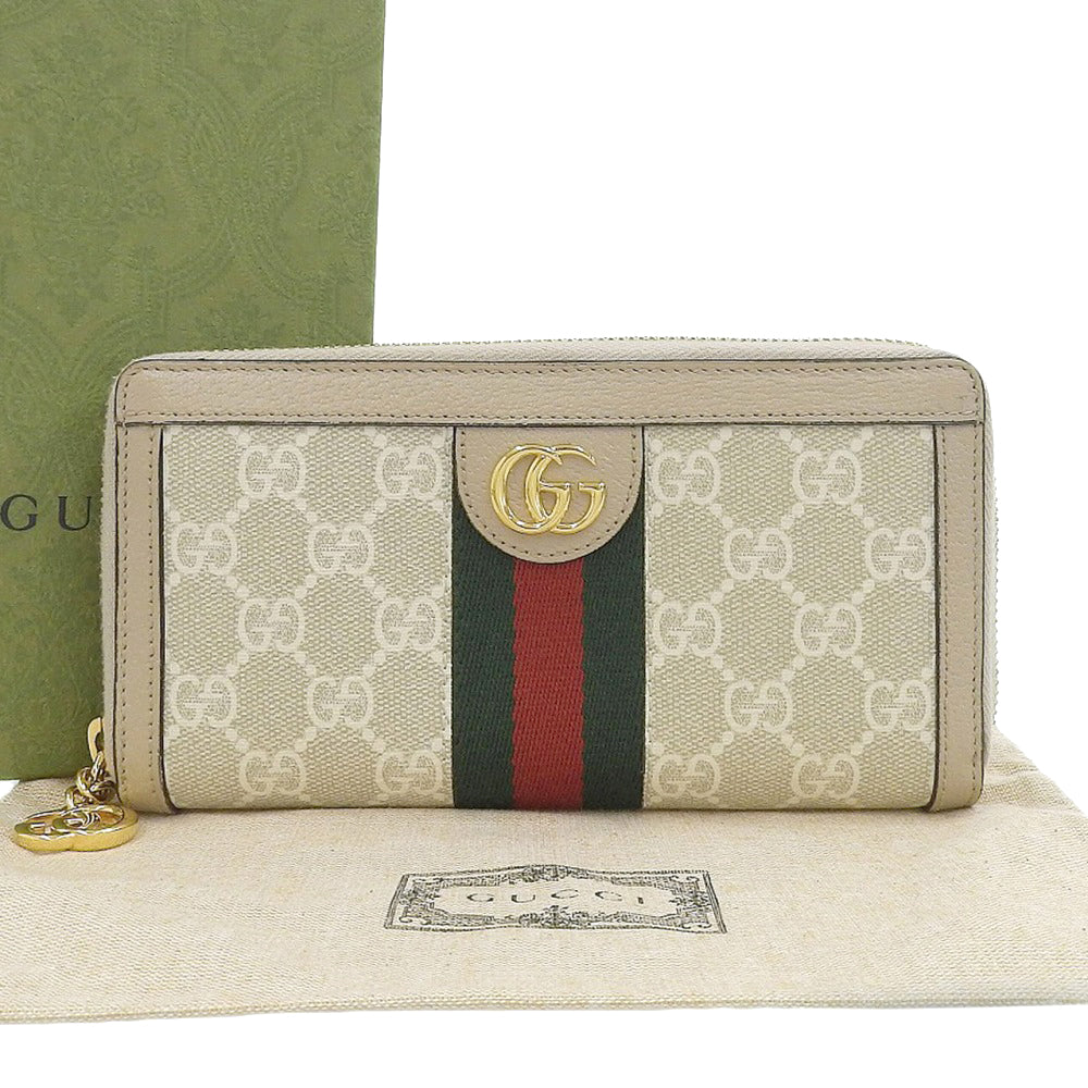 Gucci GG Supreme Round Zip Long Wallet 523154