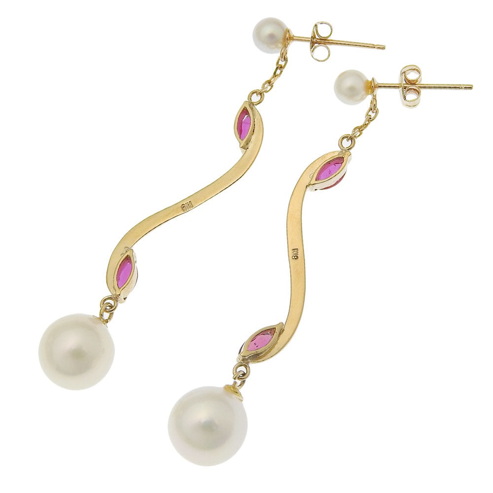 K18YG Pearl Earrings Clip-On