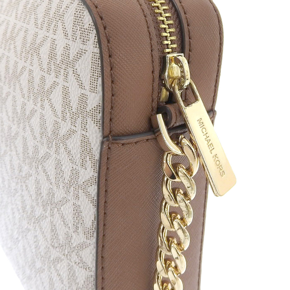 Michael Kors Logo Shoulder Bag White/Brown