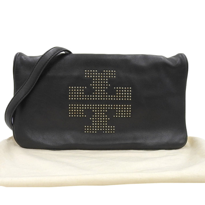 Tory Burch 2WAY Leather Shoulder Bag Clutch Black