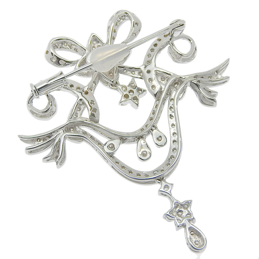 K18WG Diamond Pendant Brooch