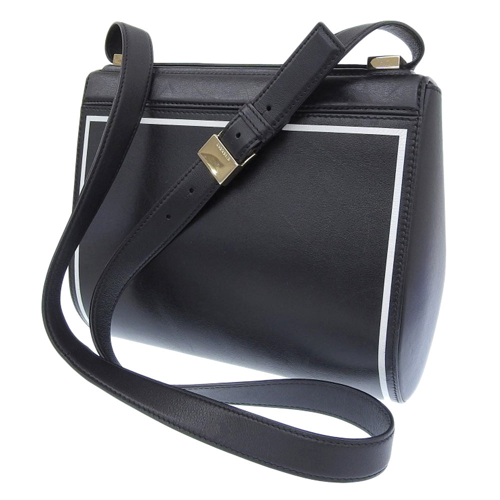 Givenchy Leather Pandora Box Shoulder Bag Black White Line in Great Condition