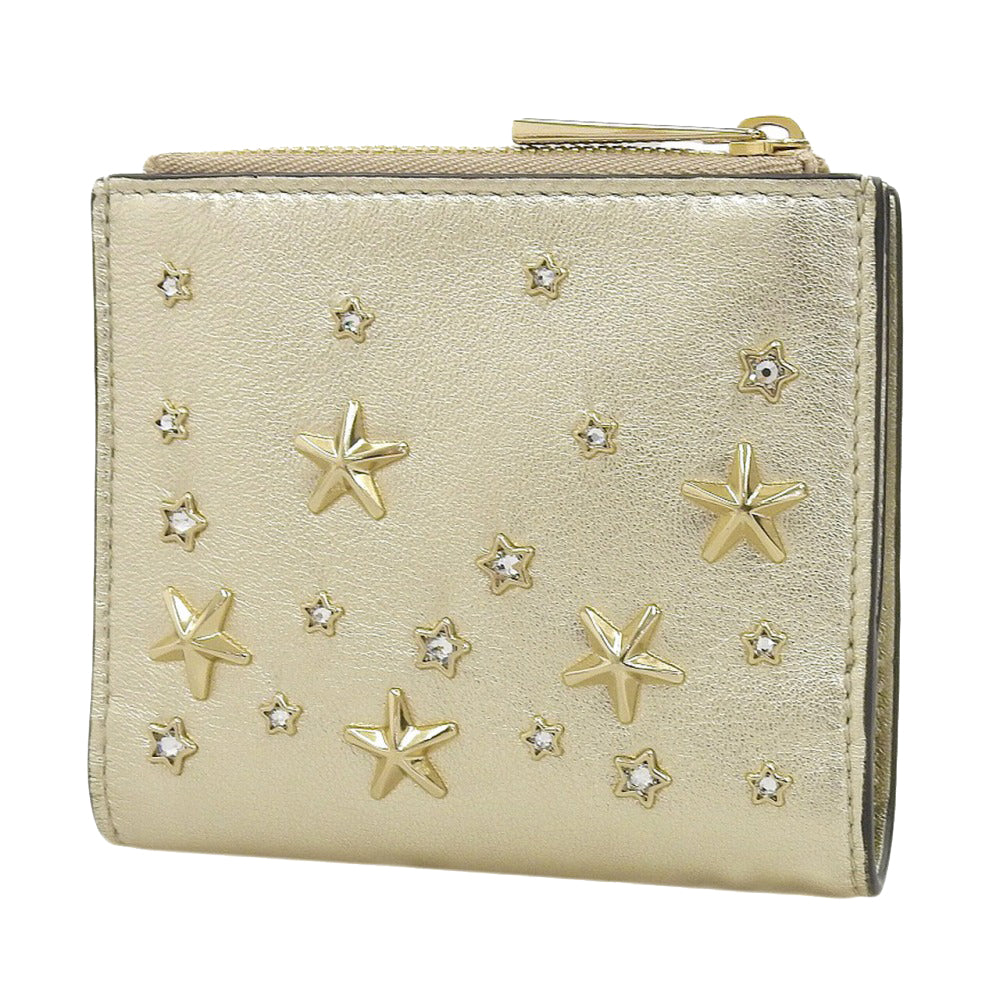 Jimmy Choo HANNI Compact Wallet Gold Star Studs in Great Condition