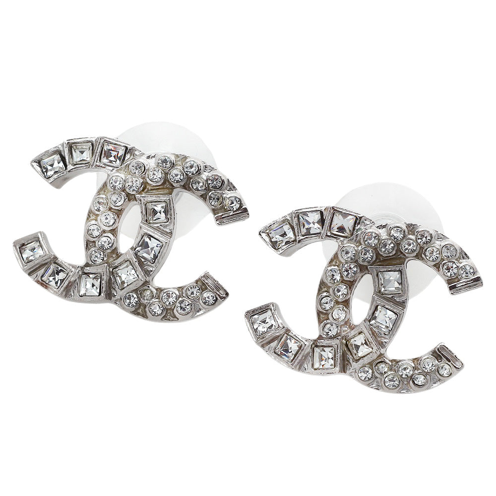 Chanel Metal Rhinestone Earrings B14C in Great Condition