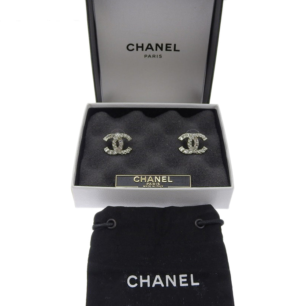 Chanel Metal Rhinestone Earrings B14C in Great Condition