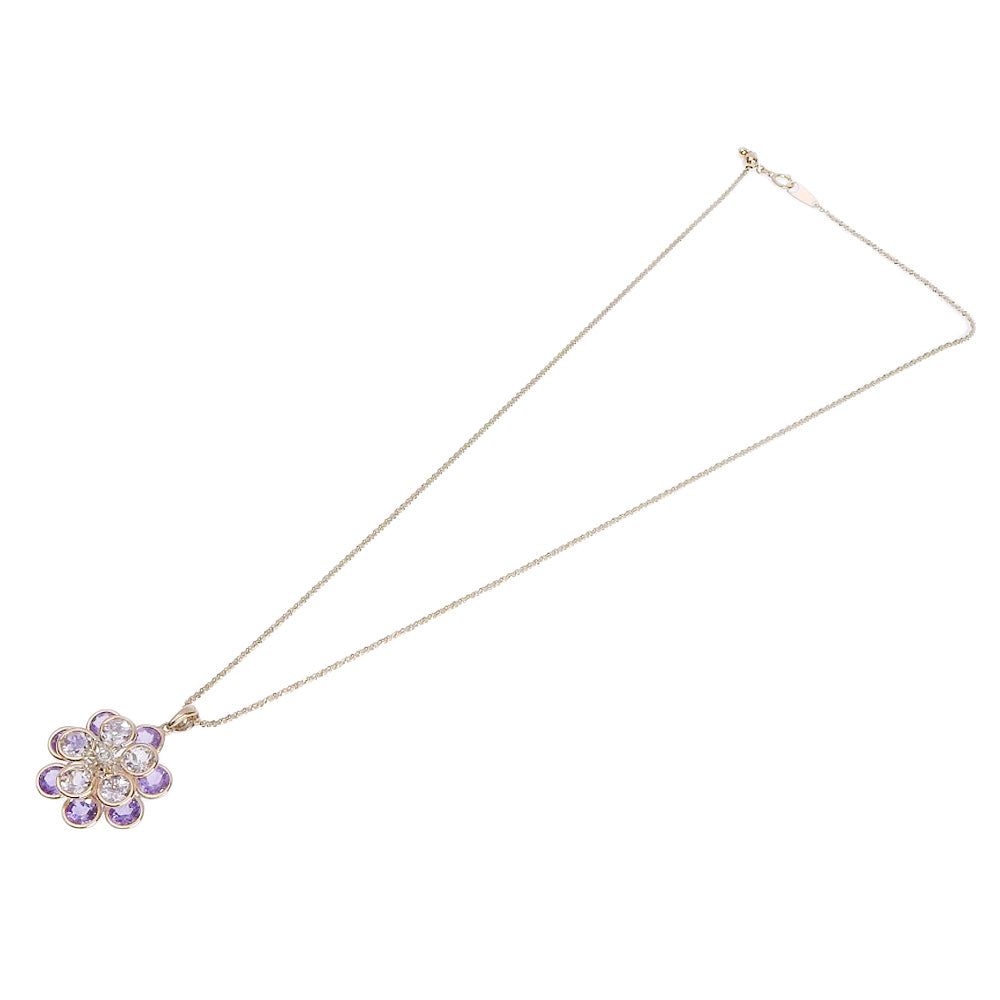 K18 Amethyst Flower Motif Necklace 45.5cm