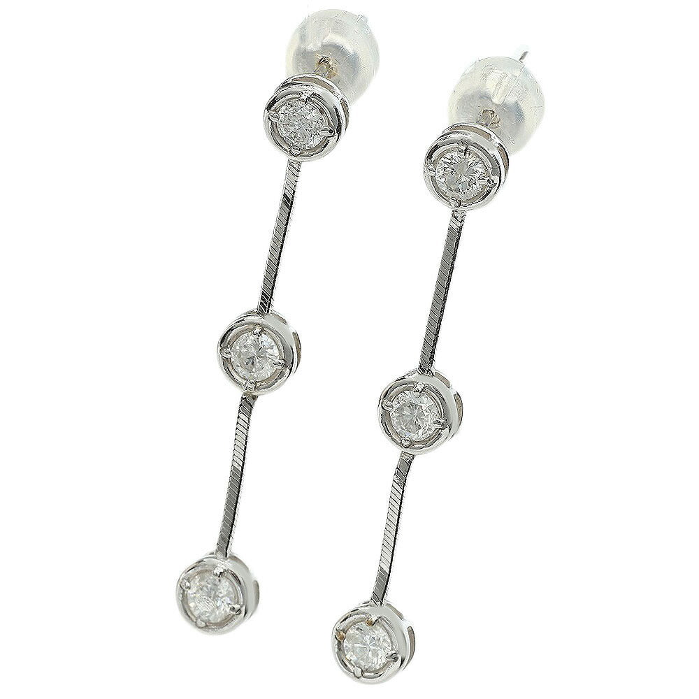 K18WG Diamond 3P Earrings No Brand