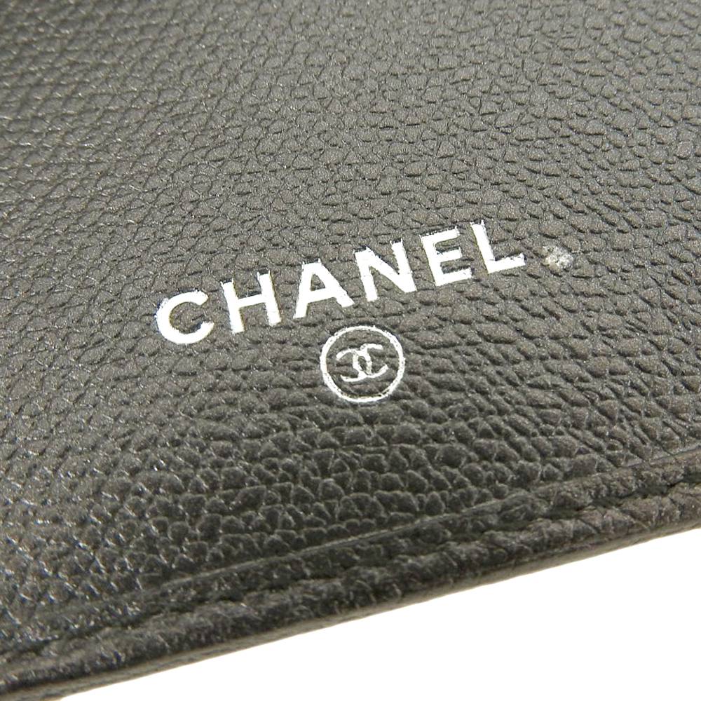 Chanel Leather Trifold Wallet Black in Great Condition