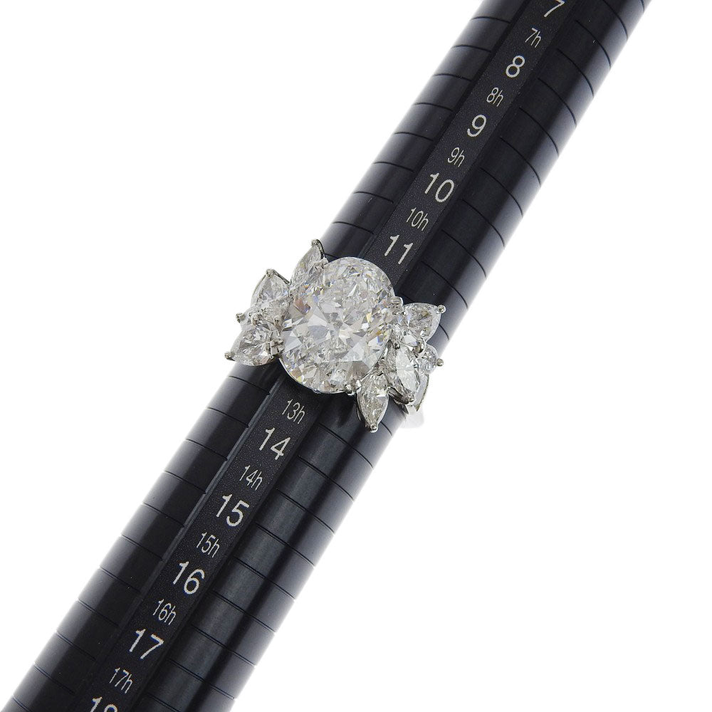 Authentic Pt900 Diamond Ring 5.010ct with Melee Diamonds 2.007ct Size 12.5