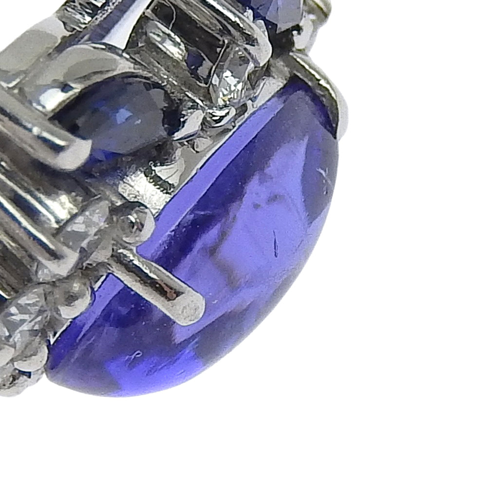 Platinum Tanzanite PT900 Earrings with Sapphire and Diamond