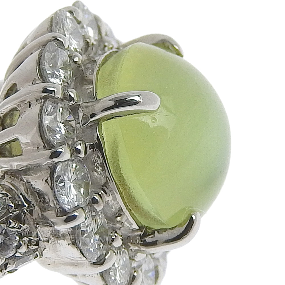 Platinum Chrysoberyl Cat's Eye Ring PT900 4.07ct with Melee Diamonds 1.06ct