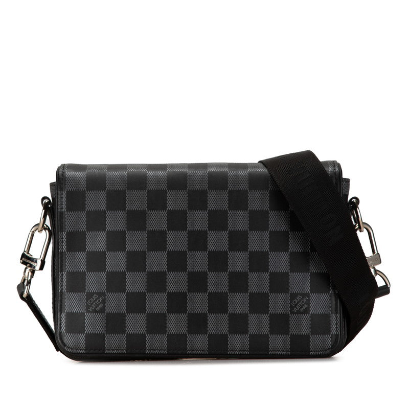 Louis Vuitton Damier Infini Studio Crossbody Bag N50007 Black PVC Leather