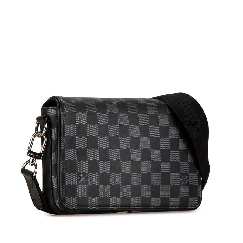 Louis Vuitton Damier Infini Studio Crossbody Bag N50007 Black PVC Leather