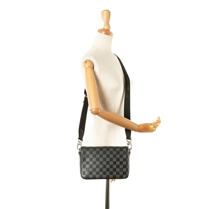 Louis Vuitton Damier Infini Studio Crossbody Bag N50007 Black PVC Leather